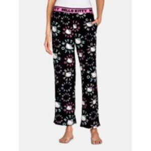 Sanrio Hello Kitty HK Soft Comfy Velour Sleep Pajama Lounge Pant Size Medium NWT